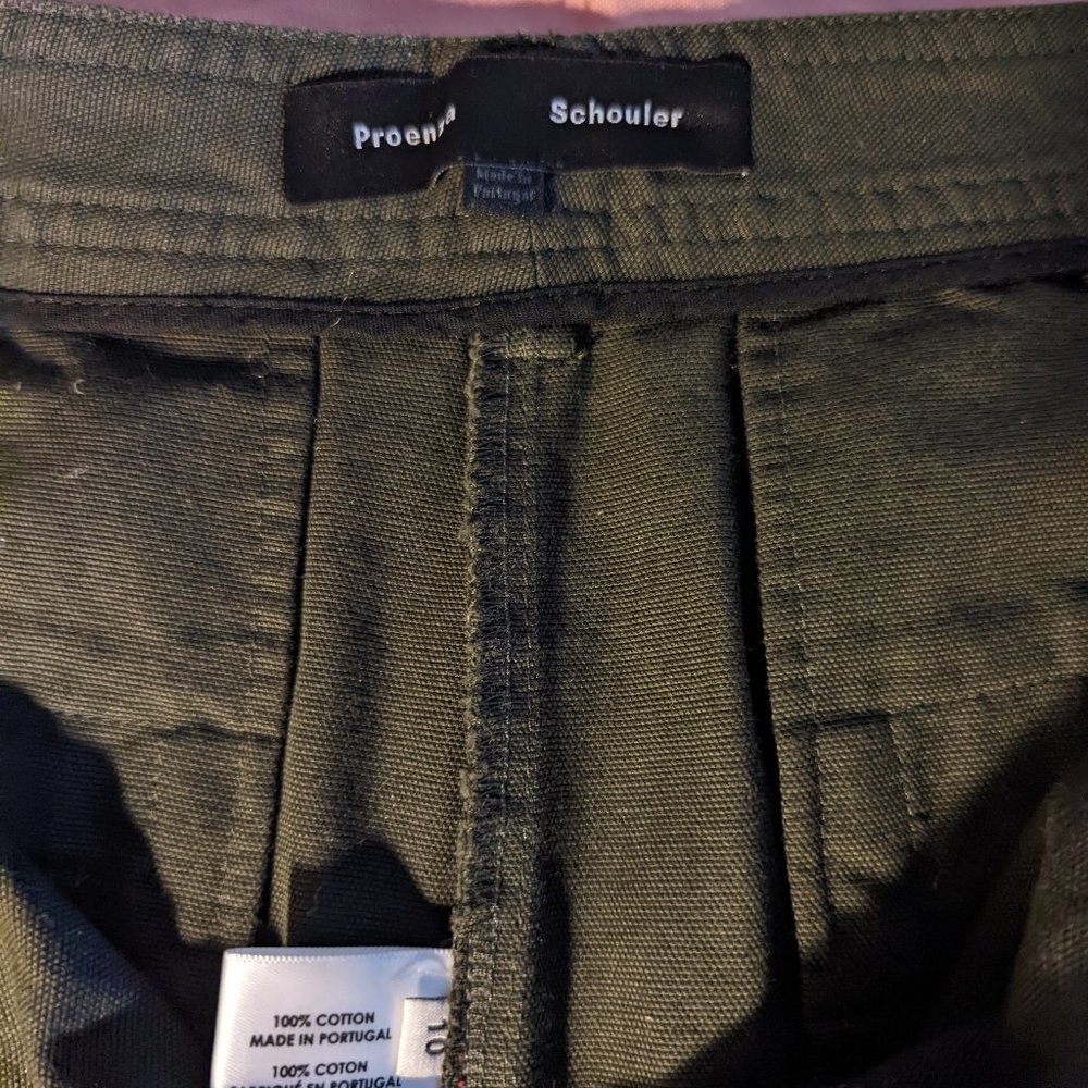 Proenza Schouler Cotton Twill Culottes Military Green